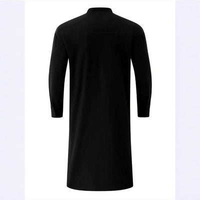 Bata Casual Slim Fit de Manga Larga para Hombre - Cuello de Pie Elegante - Image 4