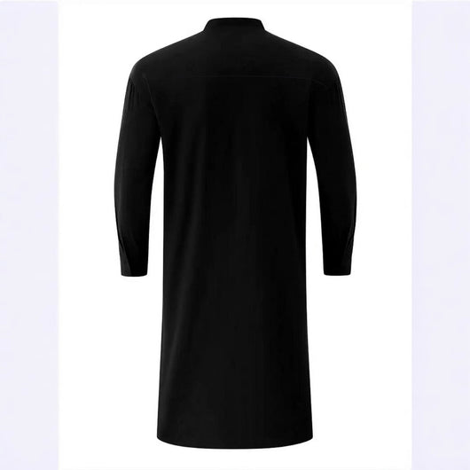 Bata Casual Slim Fit de Manga Larga para Hombre - Cuello de Pie Elegante - Image 4