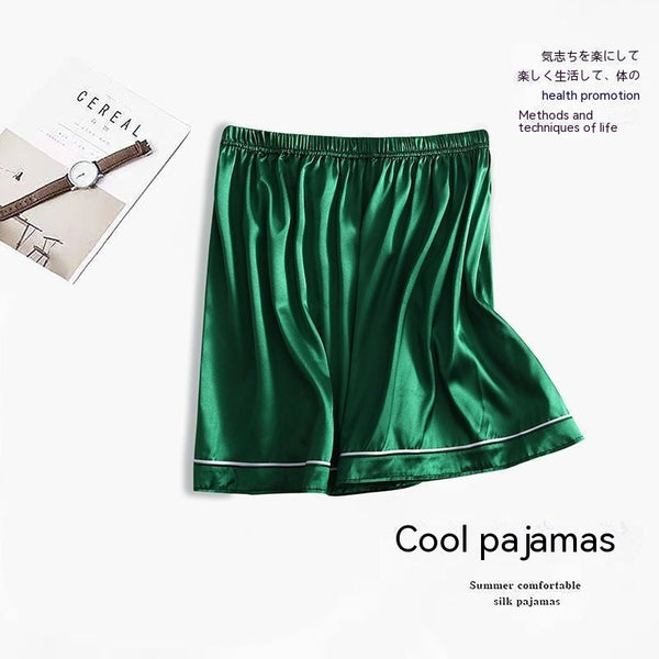 Pantalones Cortos Pijama Hombre Talla Grande Seda Hielo Ultrafino