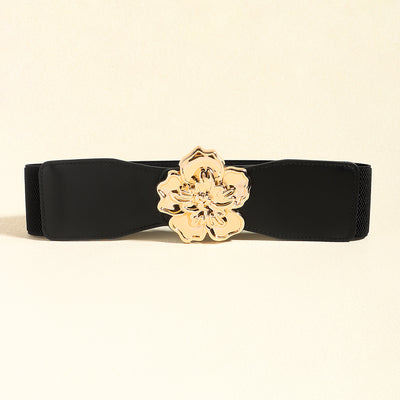 Cinturón Elástico para Mujer con Hebilla Floral Dorada - Accesorio Elegante para Vestidos - Image 6