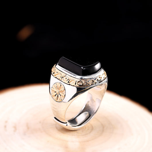 Anillo de Ágata Negra Personalizado para Hombre - Image 12