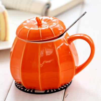 Taza de Cerámica con Tapa Halloween - Diseño Calabaza Festivo - Image 3