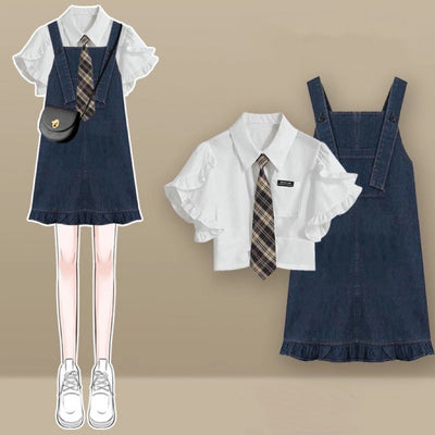 Vestido Denim Estilo Universitario con Tirantes Ajustables - Image 4