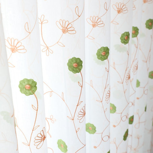 Mosquitero Decorativo con Bordado Floral para Ventanas - Image 9
