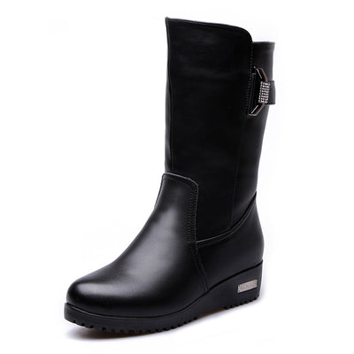 Botas de Cuero para Mujer con Forro de Piel y Suela Plana - Image 5