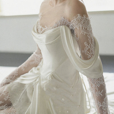 Vestido de Novia Gasa Estilo Francesa - Image 6
