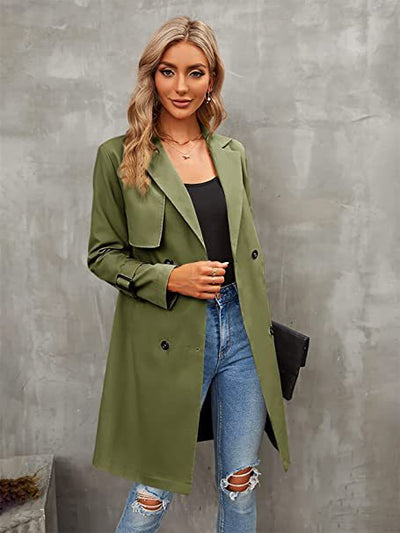 Abrigo Elegante Doble Fila Ajustado para Mujer - Image 10