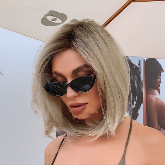 Peluca Completa Degradado Dorado con Cola Dividida - Estilo Fashion para Mujeres