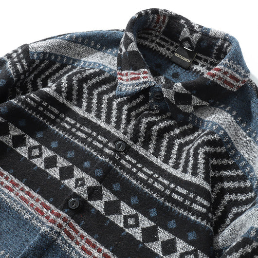 Camisa Retro Étnica Suelta - Estilo Callejero Vintage - Image 9
