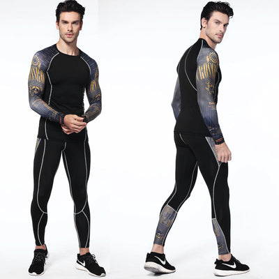 Conjunto Deportivo Estampado de Manga Larga para Hombre - Image 10