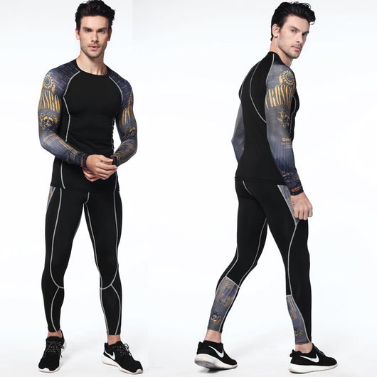 Conjunto Deportivo Estampado de Manga Larga para Hombre - Image 10