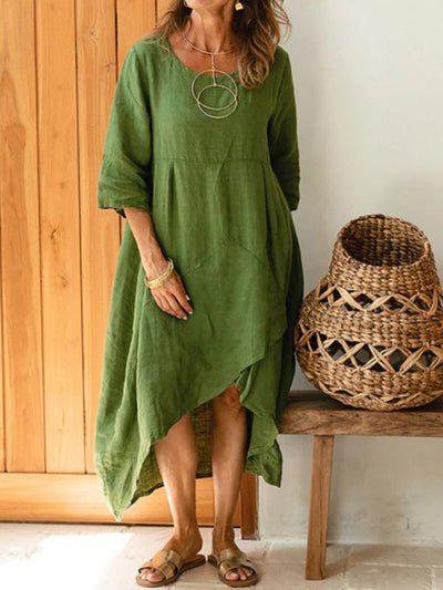 Vestido Maxi Suelto con Bolsillo - Diseño Retro Casual para Mujer - Image 4