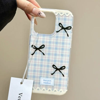Funda para Teléfono a Cuadros con Lazo - Protección Elegante