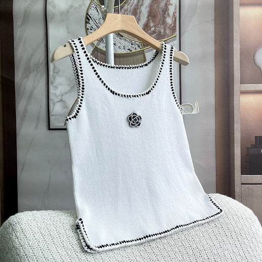 Chaleco Tejido Floral Entallado para Mujer