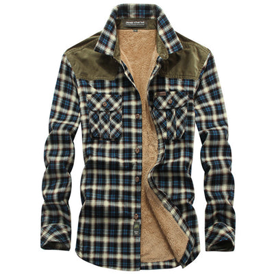 Camisa de Cuadros Gruesa para Hombre con Mangas Largas Acogedoras - Image 8