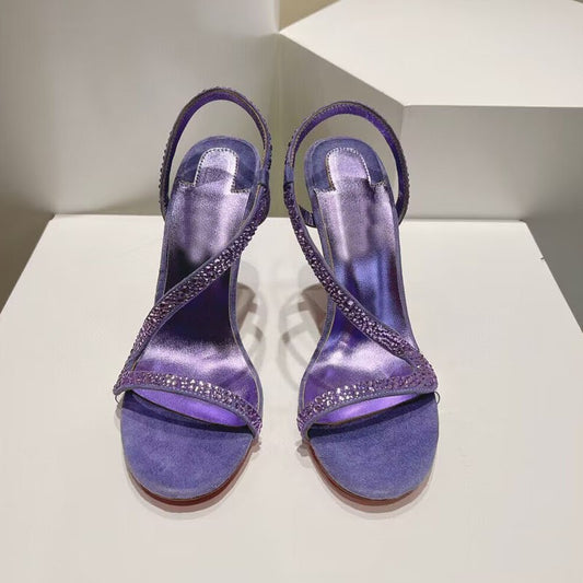 Sandalias de Tacón Alto Stiletto con Pedrería en Forma de Serpiente - Diseño Sexy y Abierto