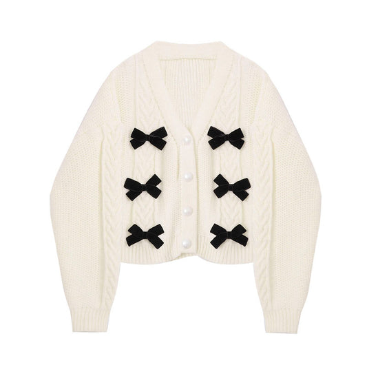 Cardigan Tejido con Moño Elegante - Corte Suelto para Mujer - Image 2