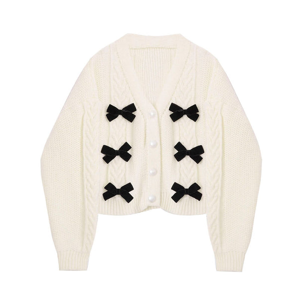 Cardigan Tejido con Moño Elegante - Corte Suelto para Mujer