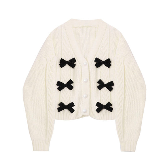 Cardigan Tejido con Moño Elegante - Corte Suelto para Mujer