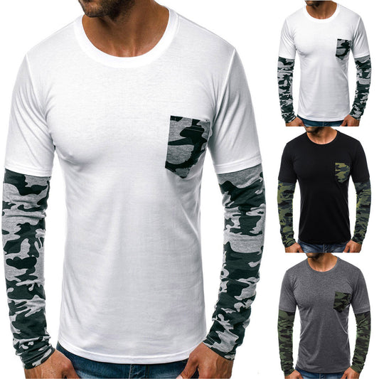 Remera Casual Hombre Cuello Redondo Camuflaje y Colores Lisos