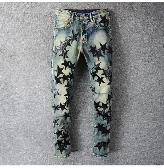 Pantalones Jeans Slim Fit Estrella Cinco Puntas para Hombre
