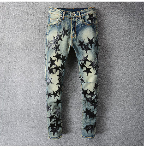 Pantalones Jeans Slim Fit Estrella Cinco Puntas para Hombre