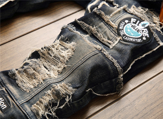 Jeans Rotos Elásticos Estilo Europeo Americano para Hombre - Image 14