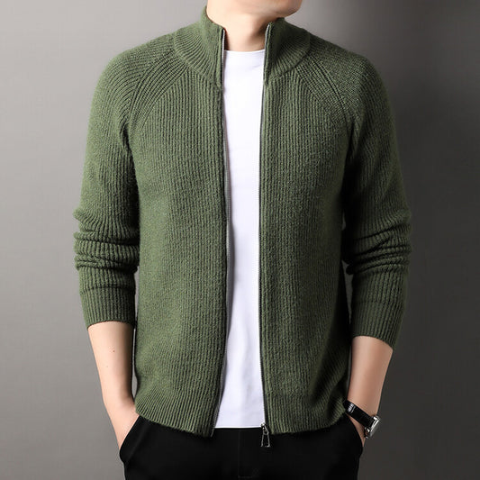 Cardigan Casual Cuello Alto Versátil para Hombre