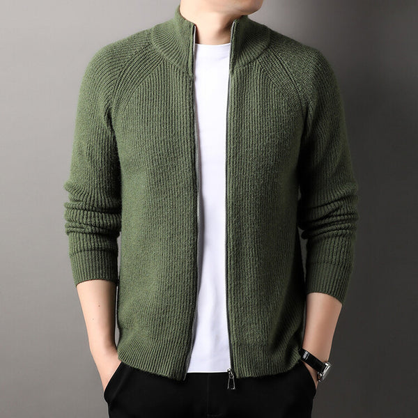 Cardigan Casual Cuello Alto Versátil para Hombre
