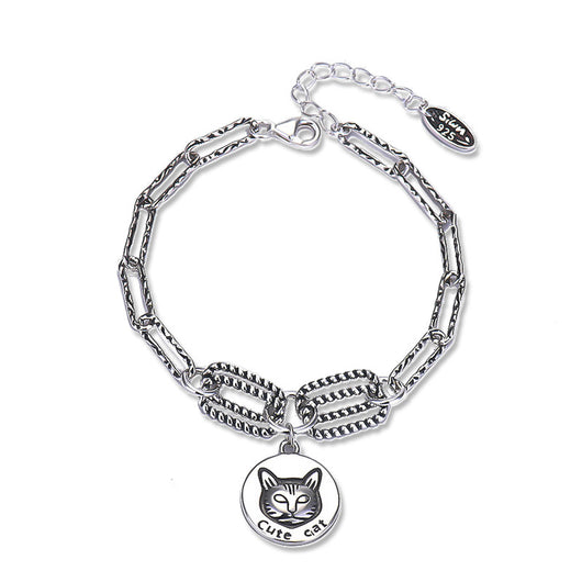 Dije Gato de Plata de Ley para Estudiantes - Colgante de Personalidad - Image 2
