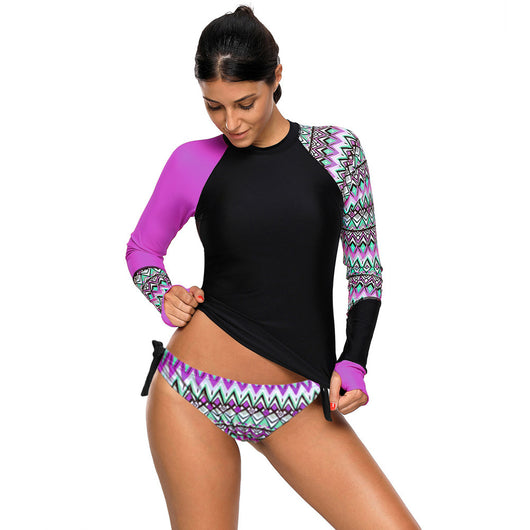 Traje de Baño Deportivo Mujer Cuello Redondo Cintura Baja con Cordones