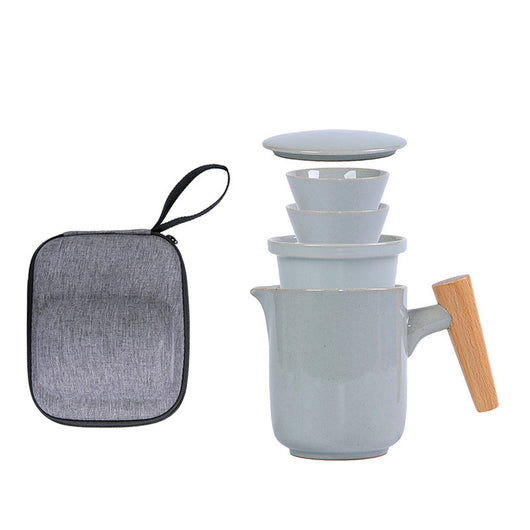 Juego de Té Portátil Cerámica Japonesa con Bolsa de Viaje - Image 2