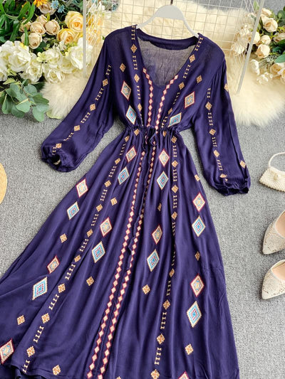 Vestido Largo de Mujer con Bordado Industrial y Cintura Ajustable - Image 18