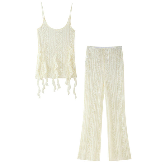 Conjunto de Blusa y Pantalón con Encaje Puntillado - Image 28
