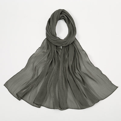 Pañuelo de Seda Chiffon Transpirable Efecto Anti-Arrugas Colores Lisos - Image 20