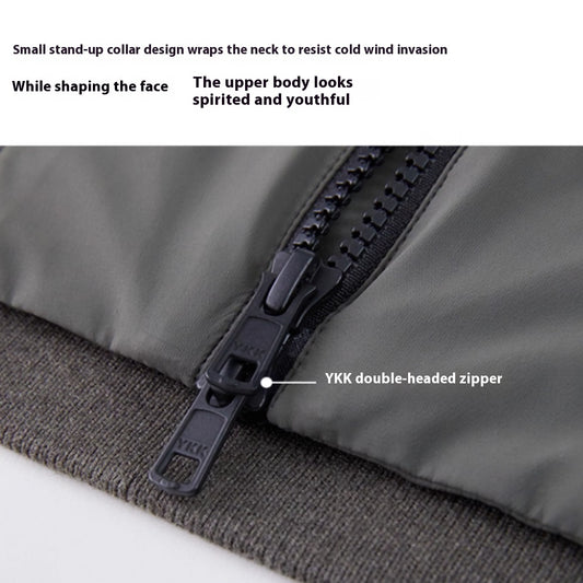 Chaqueta de Algodón para Hombre con Cuello Alto, Cálida y Resistente al Viento - Image 2