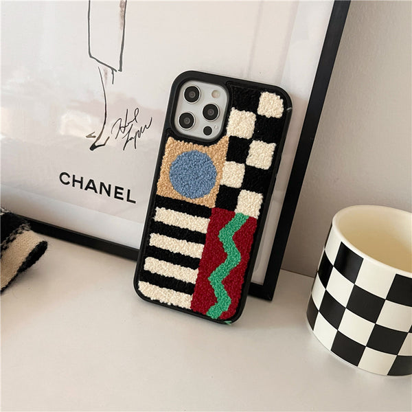 Funda Geométrica de Cuadros Acolchada para Celular