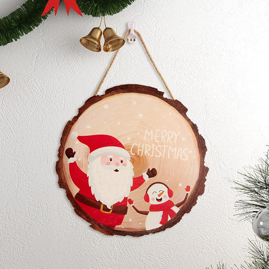 Adornos Navideños de Madera Rústicos con Etiqueta Colgante