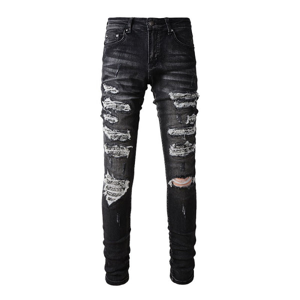Jeans Skinny con Parche Smocking - Diseño Urbano Moderno
