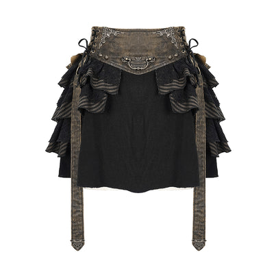 Faldas Vintage Steampunk para Mujer con Cintura Broncead - Image 5