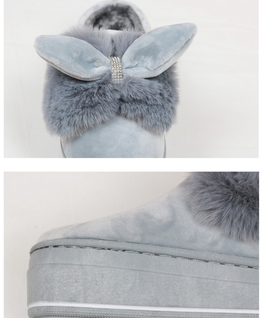 Pantuflas de Invierno Tipo Tacón Alto con Suela Gruesa y Forro de Algodón - Image 9