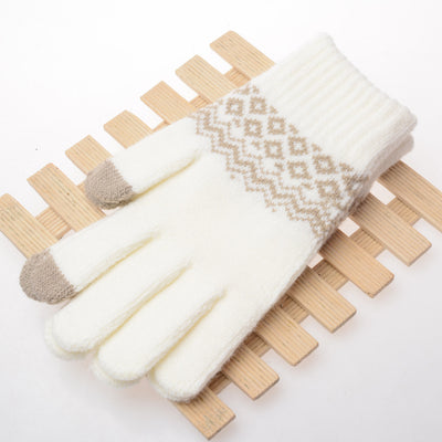 Guantes Tejidos Jacquard de Lana para Mujer con Pantalla Táctil - Image 11