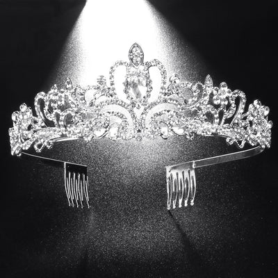 Corona Tiara Princesa con Peine de Diamantes para Novia y Fiestas - Image 10
