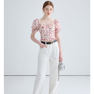 Camisa Floral Slim Fit de Manga Corta Estilo Francés - Image 13