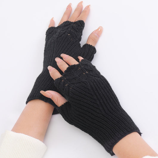 Guantes sin dedos tejidos para mujer - Abrigo perfecto para otoño e invierno - Image 4