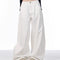 Pantalón Blanco Ancho de Pierna Recta Casual y Suelto