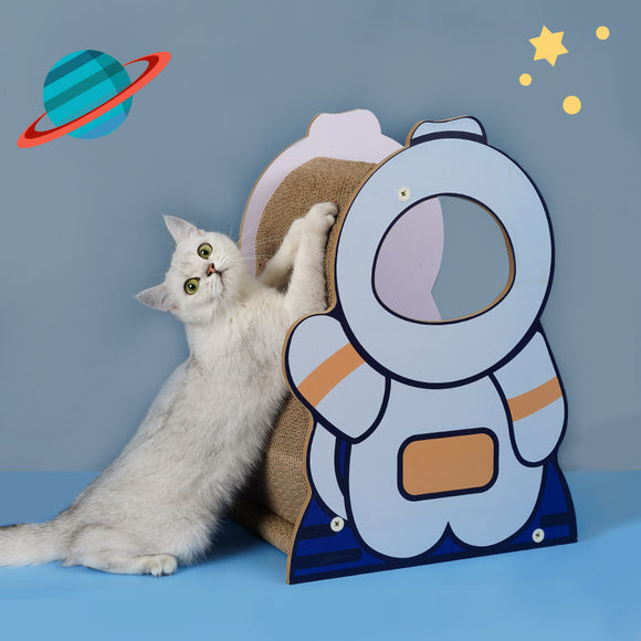 Nido Corrugado para Gatos Astronauta Grande con Tabla de Agarre