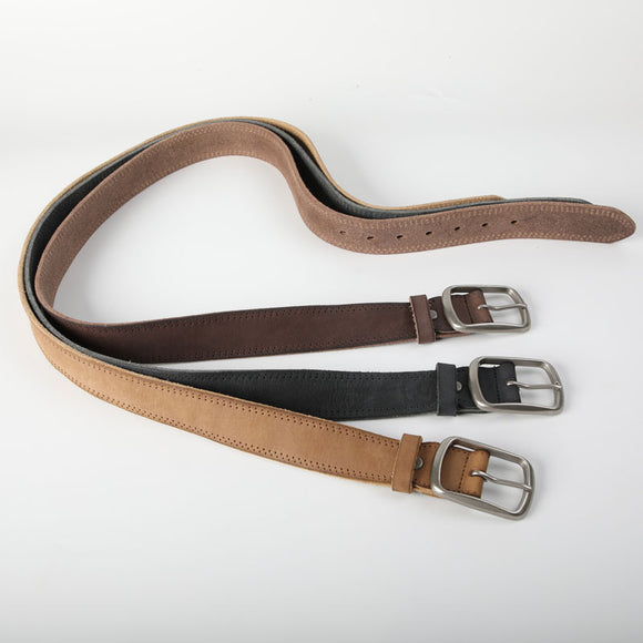 Cinturón de Cuero Vacuno Gastado Estilo Retro para Hombre
