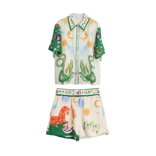 Conjunto de Dos Piezas: Camisa y Shorts Casuales de Té - Image 12