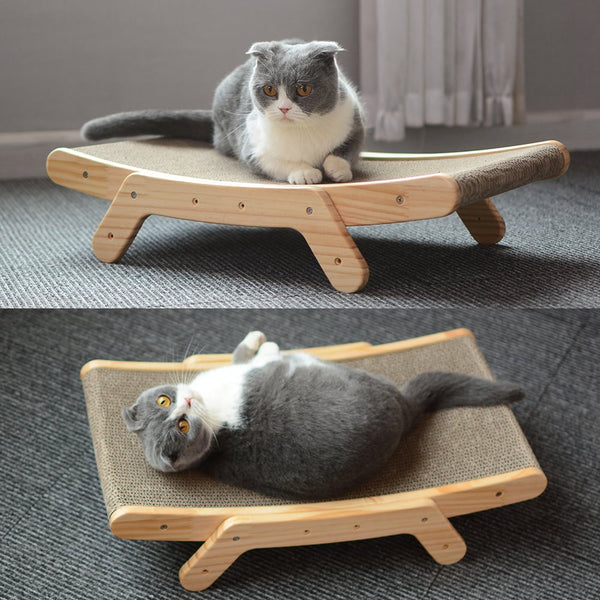Cama Gato Deformable con Rascador de Cartón Corrugado y Núcleo Reemplazable